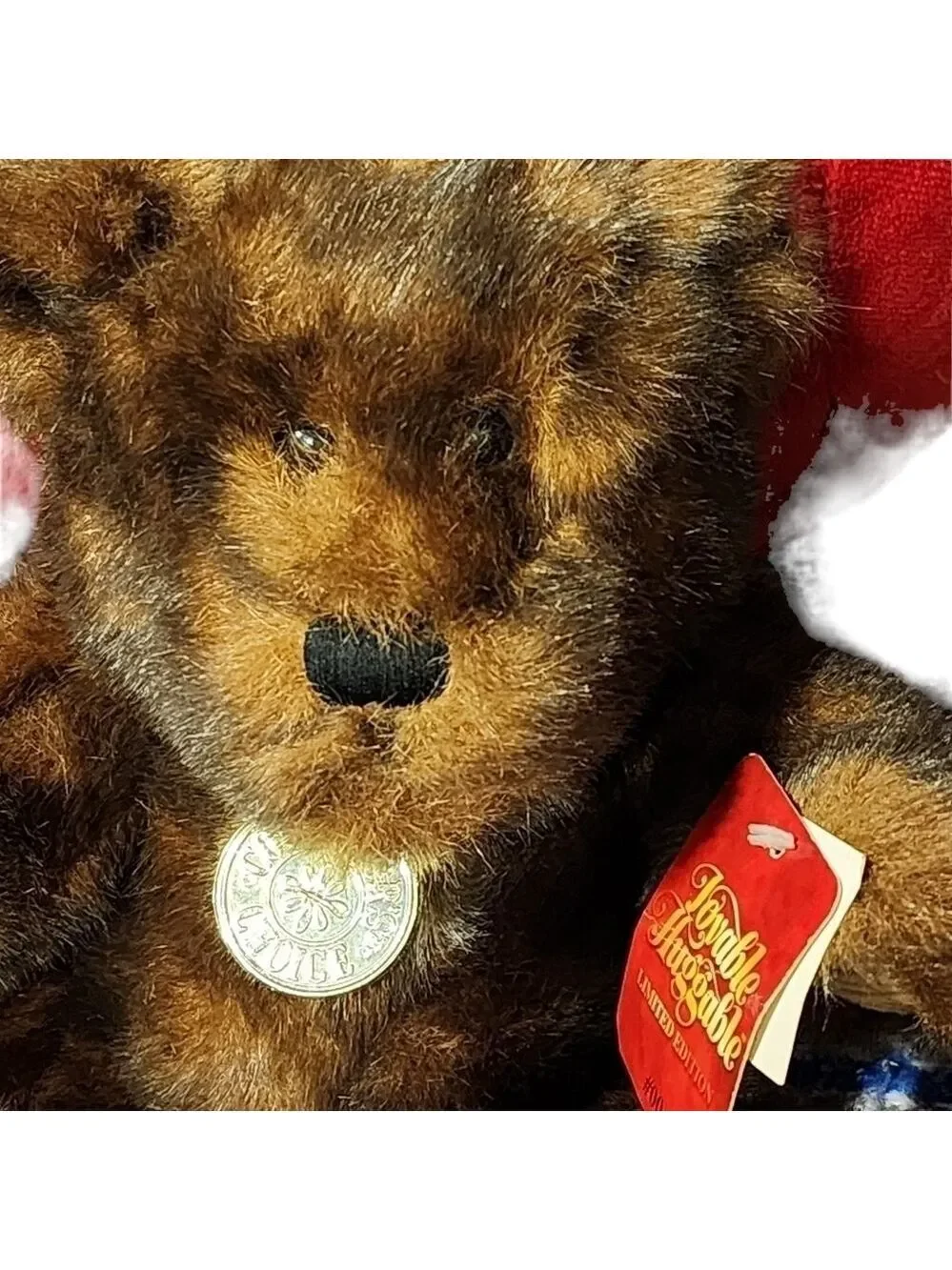 NOS Loveable Huggable Ltd Edtn #00 Brown Carmel plush stuffed bear Corduroy pads